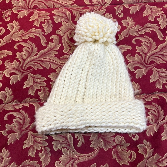 Share  Cream Sock Cap Knit Beanie Hat (One Size) - Picture 3 of 3